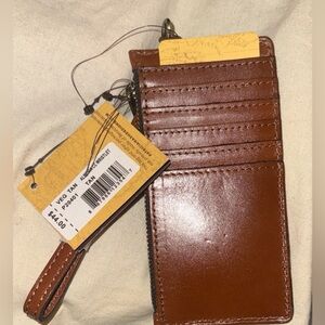 NWT Patricia Nash ALMERIA Leather Credit Card plus change zip Wristlet RFID New